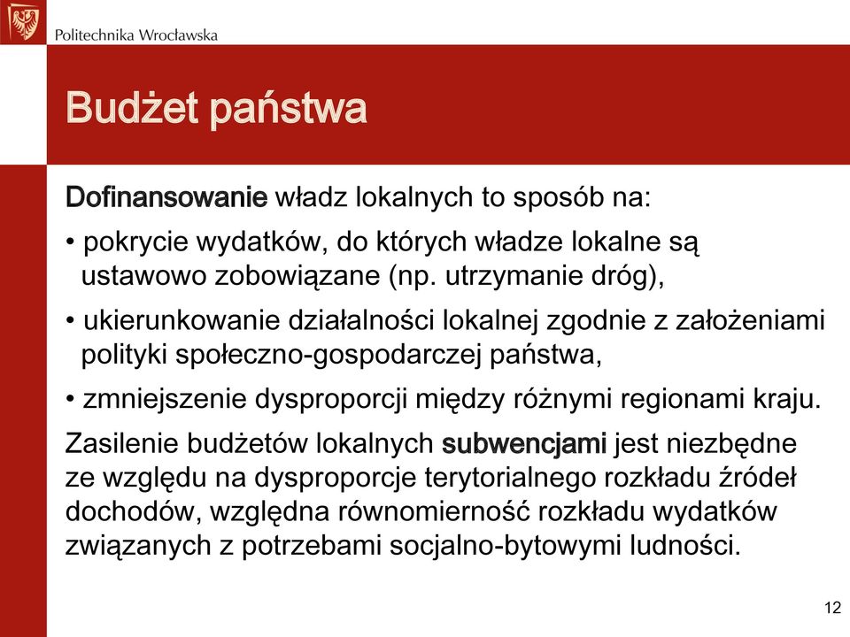 dysproporcji między różnymi regionami kraju.