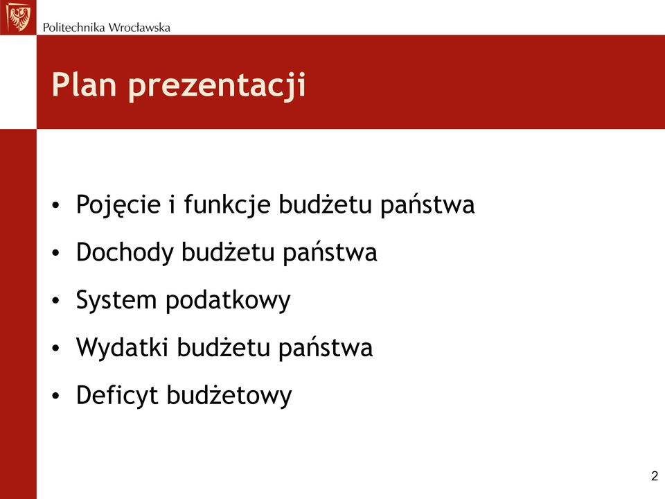 budżetu państwa System podatkowy