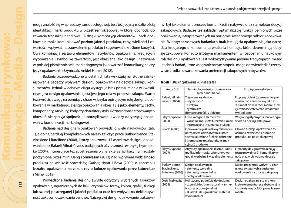 A dzięki kompozycji elementów i cech opakowania może komunikować poziom jakości produktu, ceny, wielkości i zawartości, wpływać na zauważenie produktu i sugerować określone korzyści.