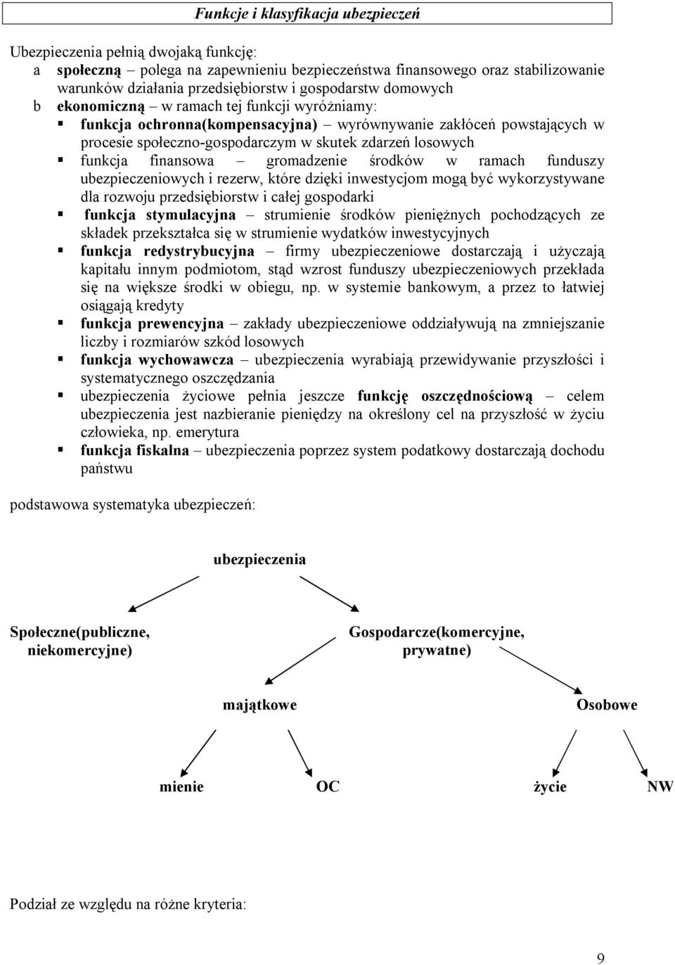 funkcja finansowa gromadzenie środków w ramach funduszy ubezpieczeniowych i rezerw, które dzięki inwestycjom mogą być wykorzystywane dla rozwoju przedsiębiorstw i całej gospodarki funkcja