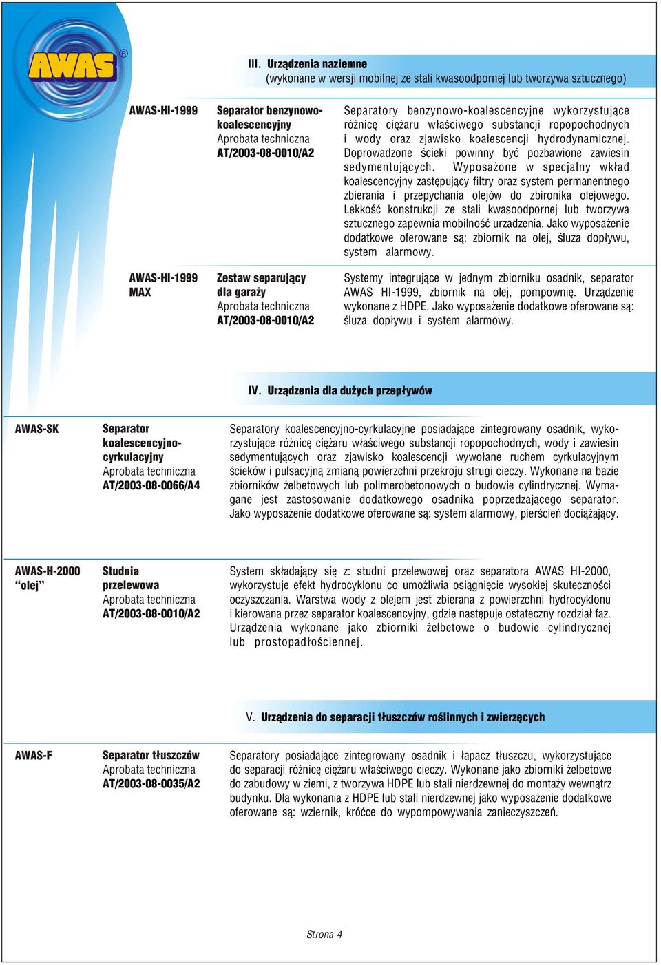 koalescencji hydrodynamicznej oprowadzone œcieki powinny byæ pozbawione zawiesin sedymentuj¹cych Wyposa one w specjalny wk³ad koalescencyjny zastêpuj¹cy filtry oraz system permanentnego zbierania i