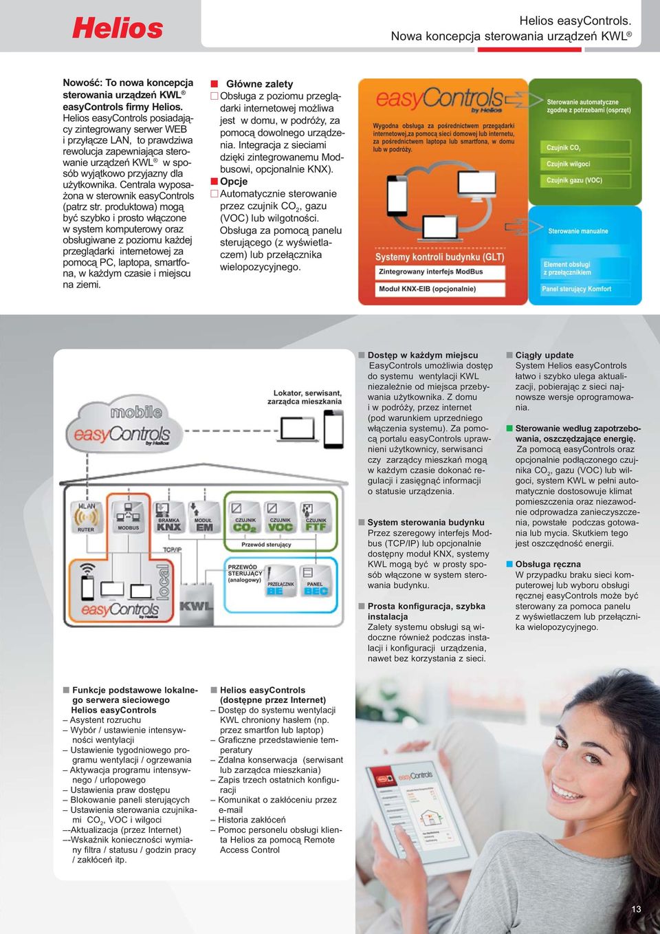 Centrala wyposażona w sterownik easycontrols (patrz str.