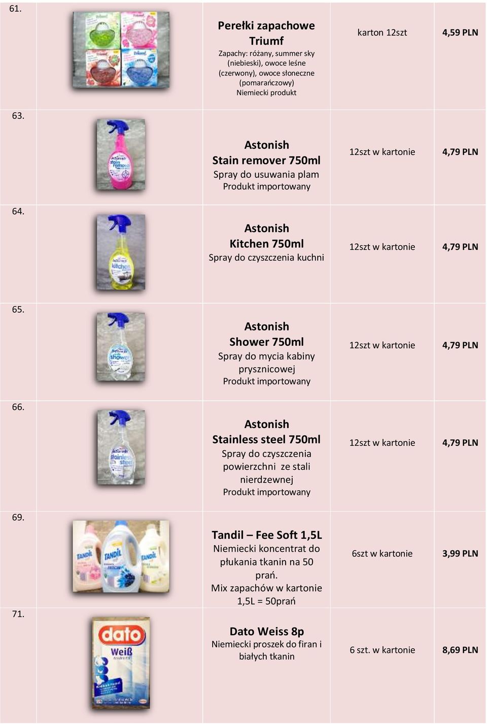 Astonish Shower 750ml Spray do mycia kabiny prysznicowej 4,79 PLN 66. Astonish Stainless steel 750ml Spray do czyszczenia powierzchni ze stali nierdzewnej 4,79 PLN 69. 71.