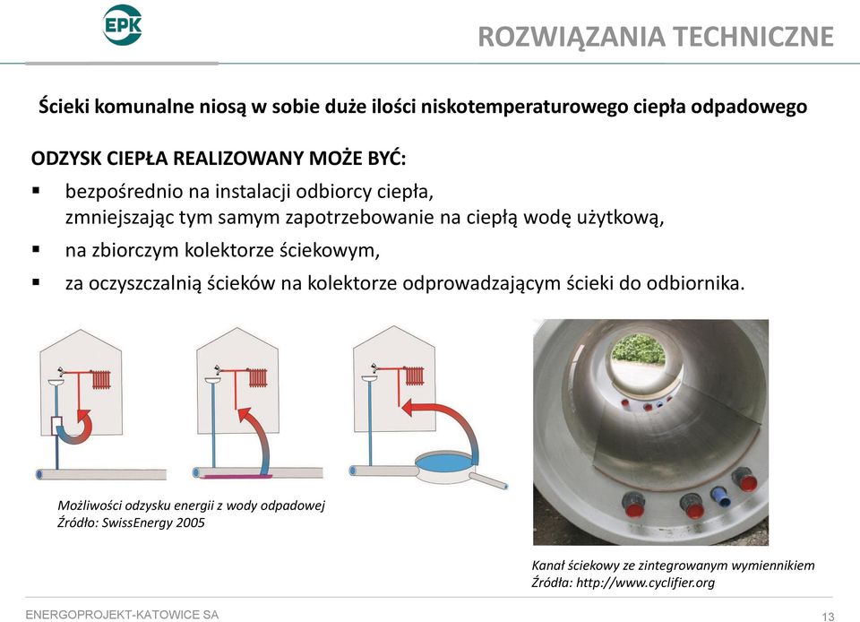 użytkową, na zbiorczym kolektorze ściekowym, za oczyszczalnią ścieków na kolektorze odprowadzającym ścieki do odbiornika.