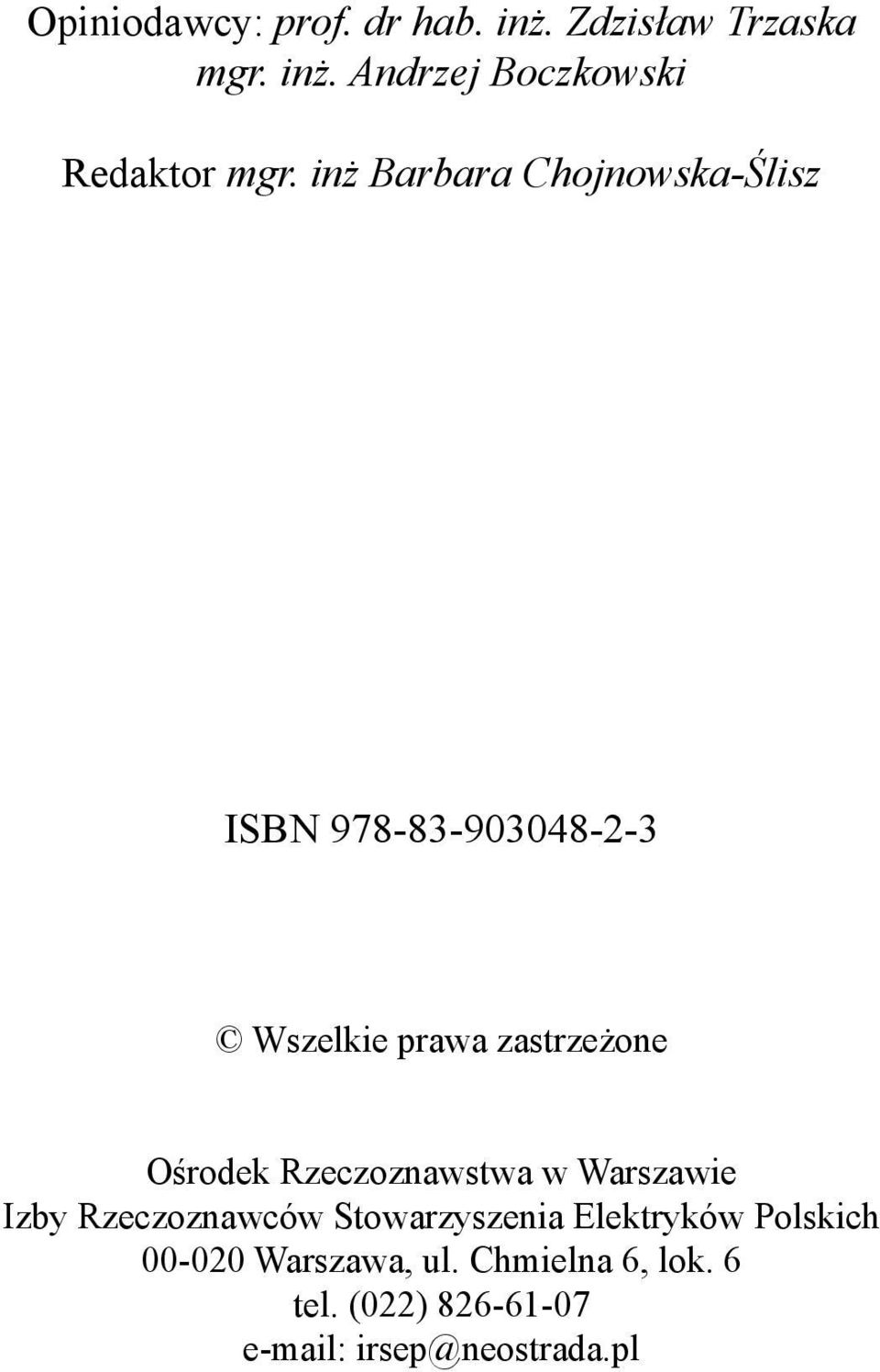 Rzeczoznawstwa w Warszawie Izby Rzeczoznawców Stowarzyszenia Elektryków Polskich