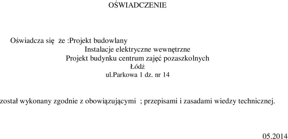 pozaszkolnych Łódź ul.parkowa 1 dz.