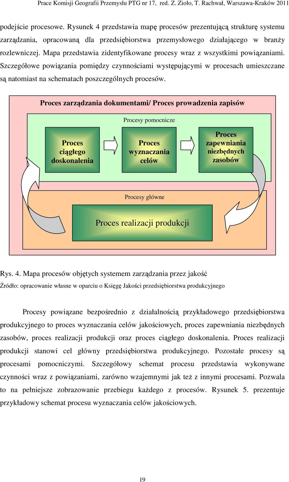 Szczegółowe powiązania pomiędzy czynnościami występującymi w procesach umieszczane są natomiast na schematach poszczególnych procesów.