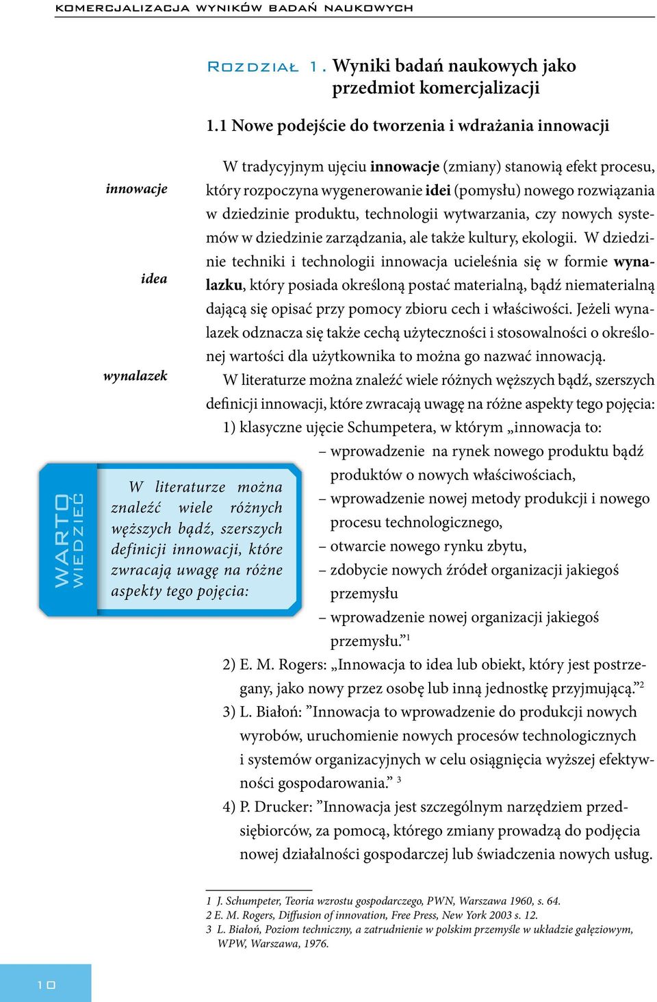 rozwiązania w dziedzinie produktu, technologii wytwarzania, czy nowych systemów w dziedzinie zarządzania, ale także kultury, ekologii.