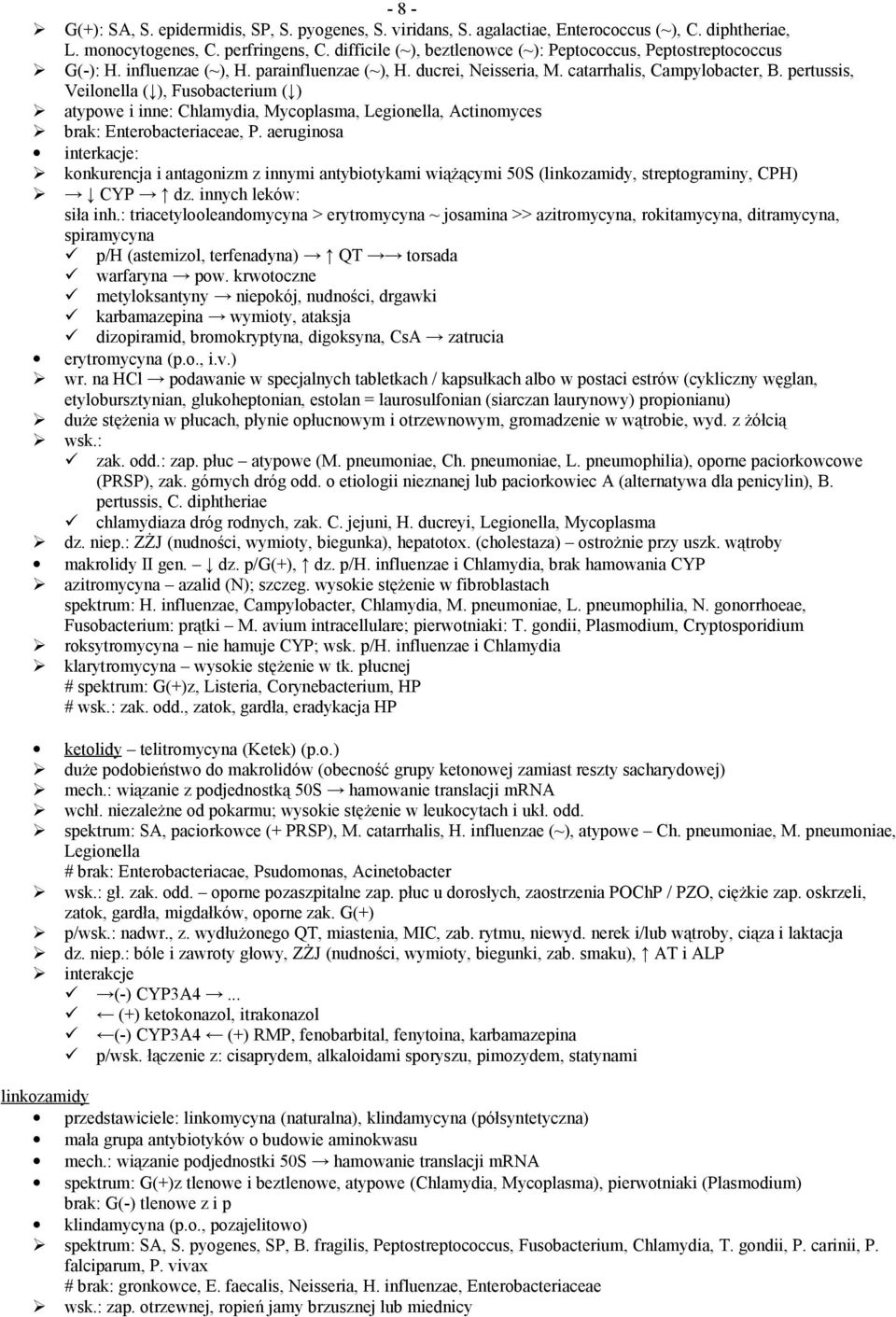 pertussis, Veilonella ( ), Fusobacterium ( ) atypowe i inne: Chlamydia, Mycoplasma, Legionella, Actinomyces brak: Enterobacteriaceae, P.