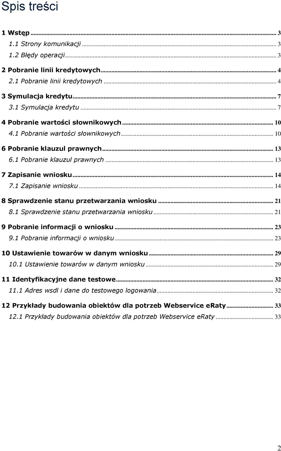 1 Zapisanie wniosku... 14 8 Sprawdzenie stanu przetwarzania wniosku... 21 8.1 Sprawdzenie stanu przetwarzania wniosku... 21 9 Pobranie informacji o wniosku... 23 9.1 Pobranie informacji o wniosku.