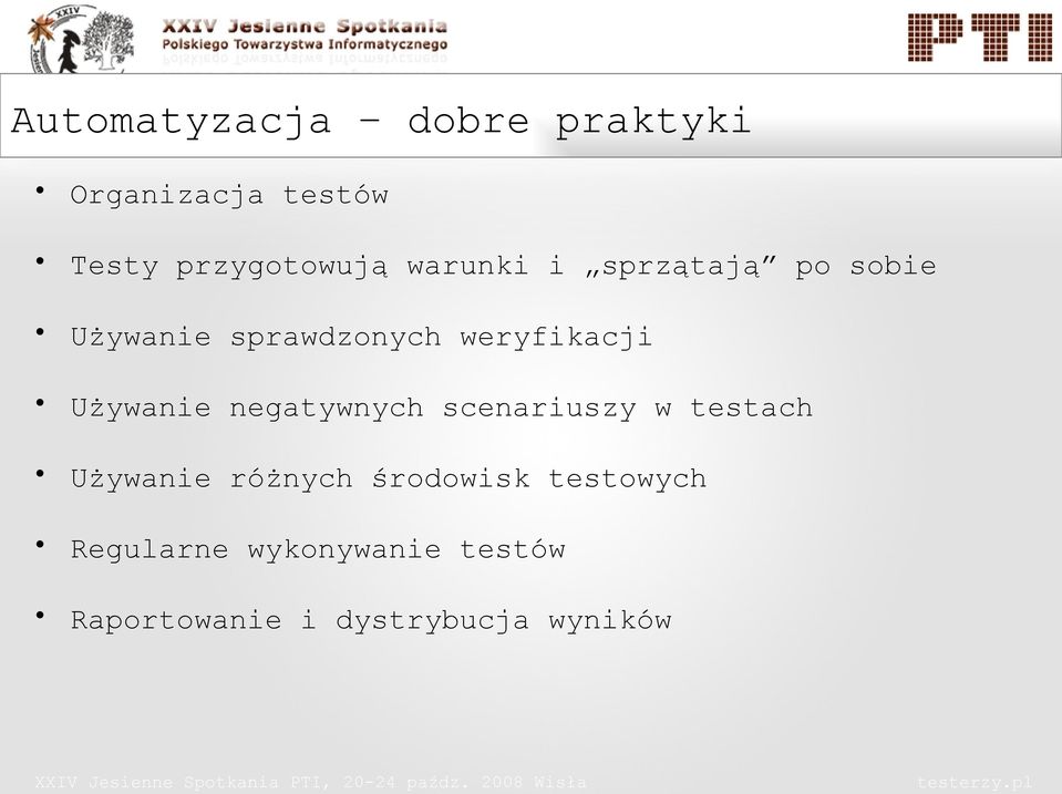 Używanie negatywnych scenariuszy w testach Używanie różnych