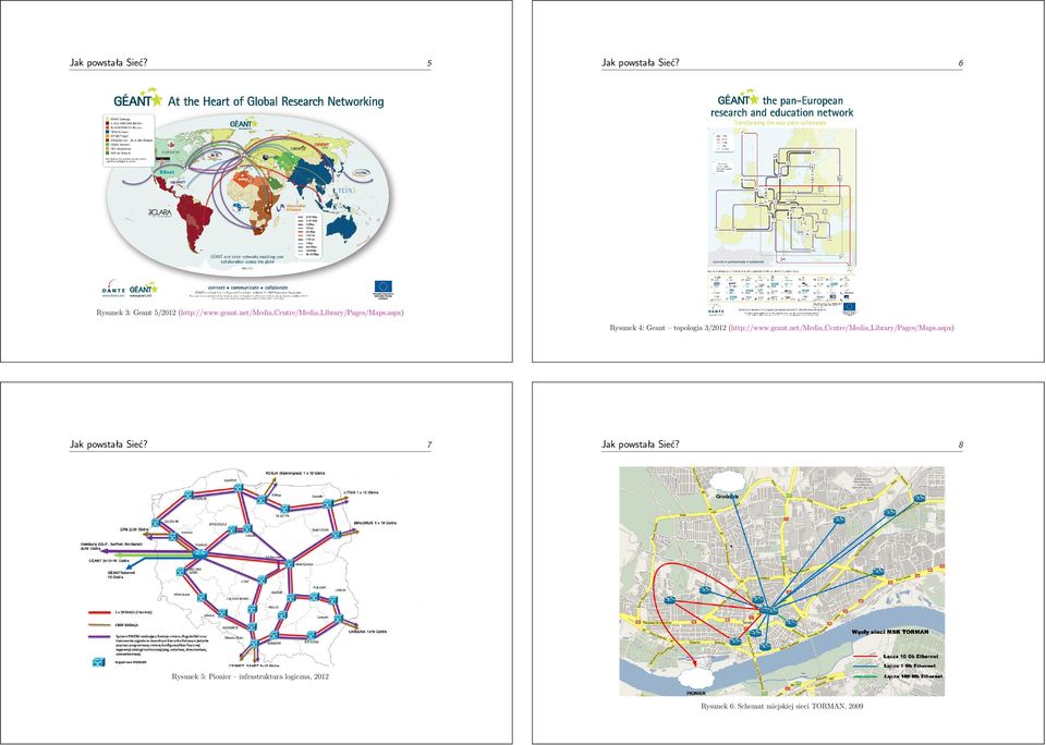 aspx) Rysunek 4: Geant topologia 3/2012 (http://www.geant.aspx) Jak powstała Sieć?