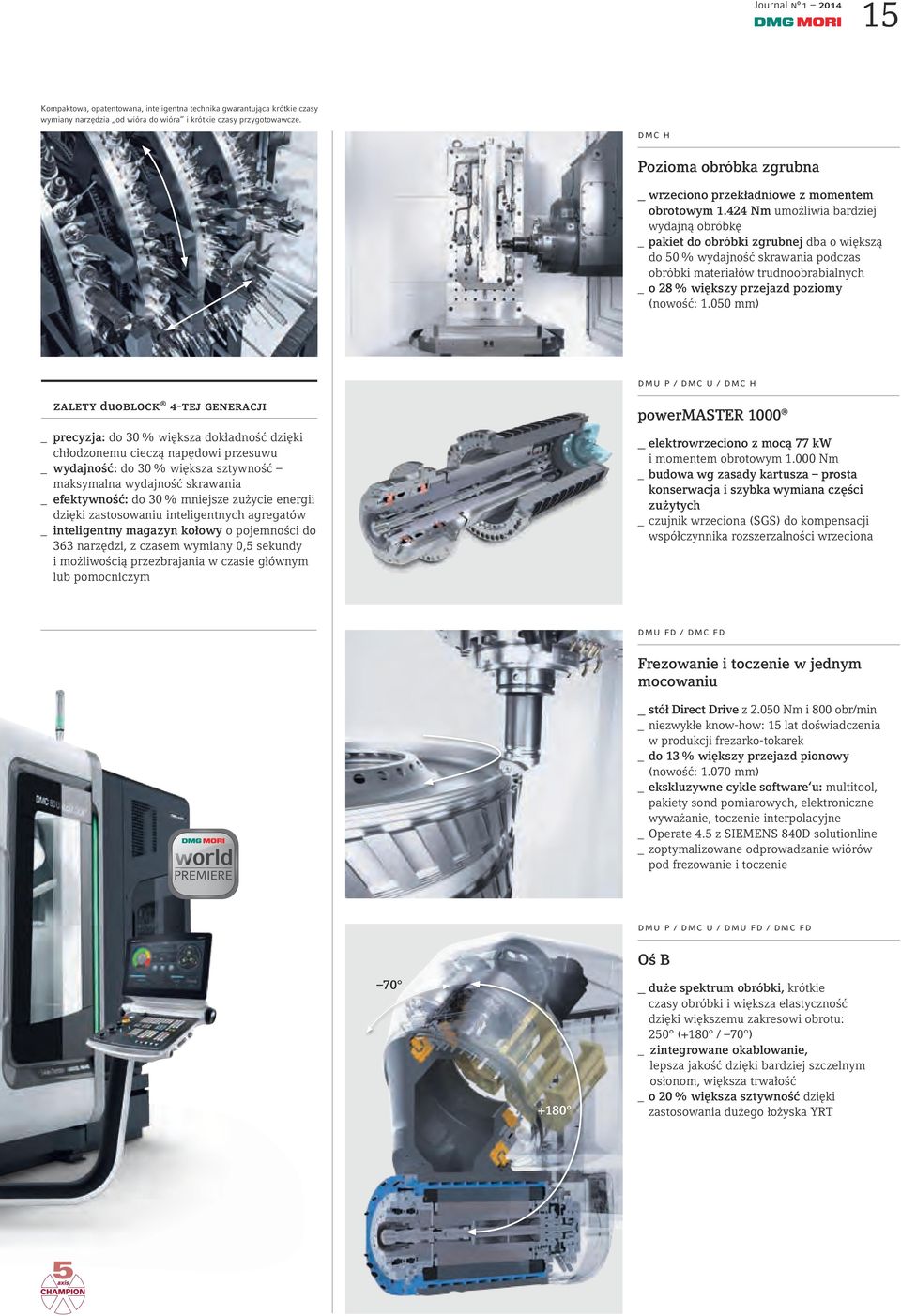 424 Nm umożliwia bardziej wydajną obróbkę _ pakiet do obróbki zgrubnej dba o większą do 50 % wydajność skrawania podczas obróbki materiałów trudnoobrabialnych _ o 28 % większy przejazd poziomy