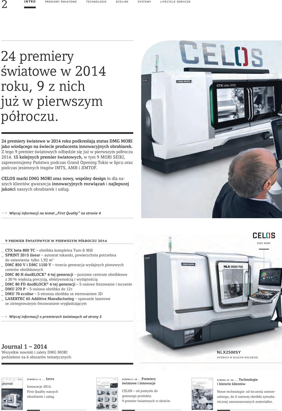 15 kolejnych premier światowych, w tym 9 MORI SEIKI, zaprezentujemy Państwu podczas Grand Opening Tokio w lipcu oraz podczas jesiennych tragów IMTS, AMB i JIMTOF.