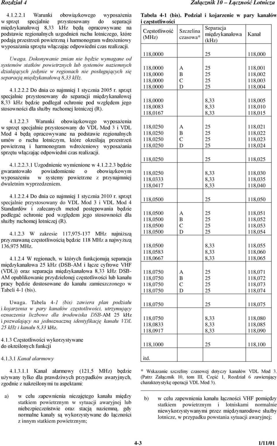 przestrzeń powietrzną i harmonogram wdrożeniowy wyposażania sprzętu włączając odpowiedni czas realizacji. Uwaga.