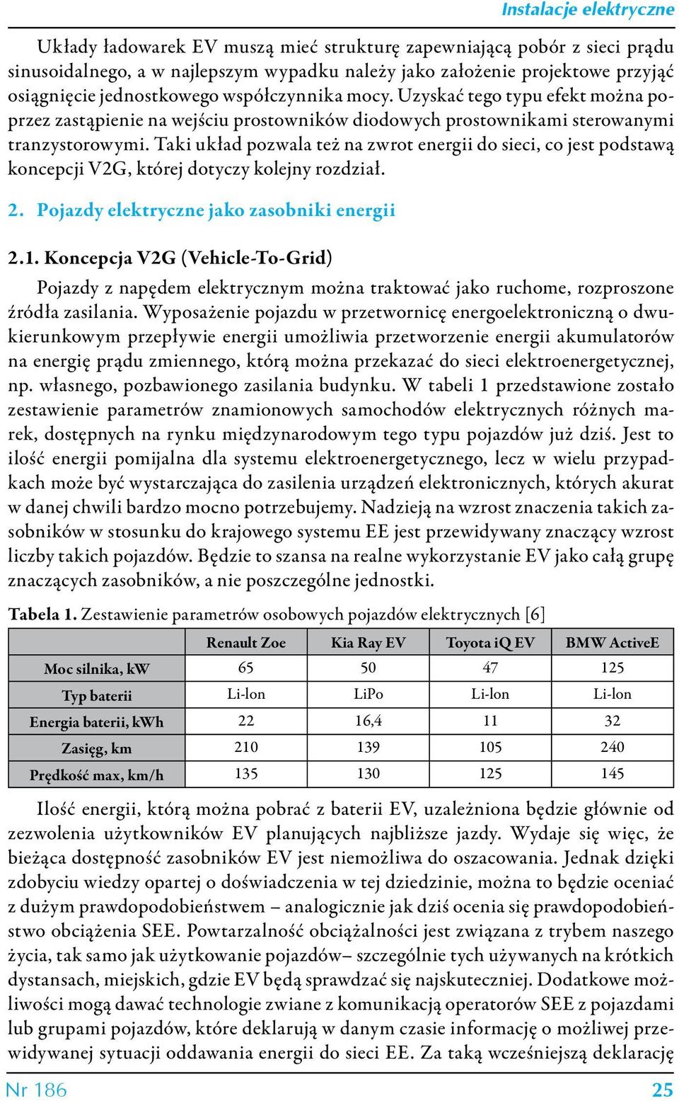 Taki układ pozwala też na zwrot energii do sieci, co jest podstawą koncepcji V2G, której dotyczy kolejny rozdział. 2. Pojazdy elektryczne jako zasobniki energii 2.1.