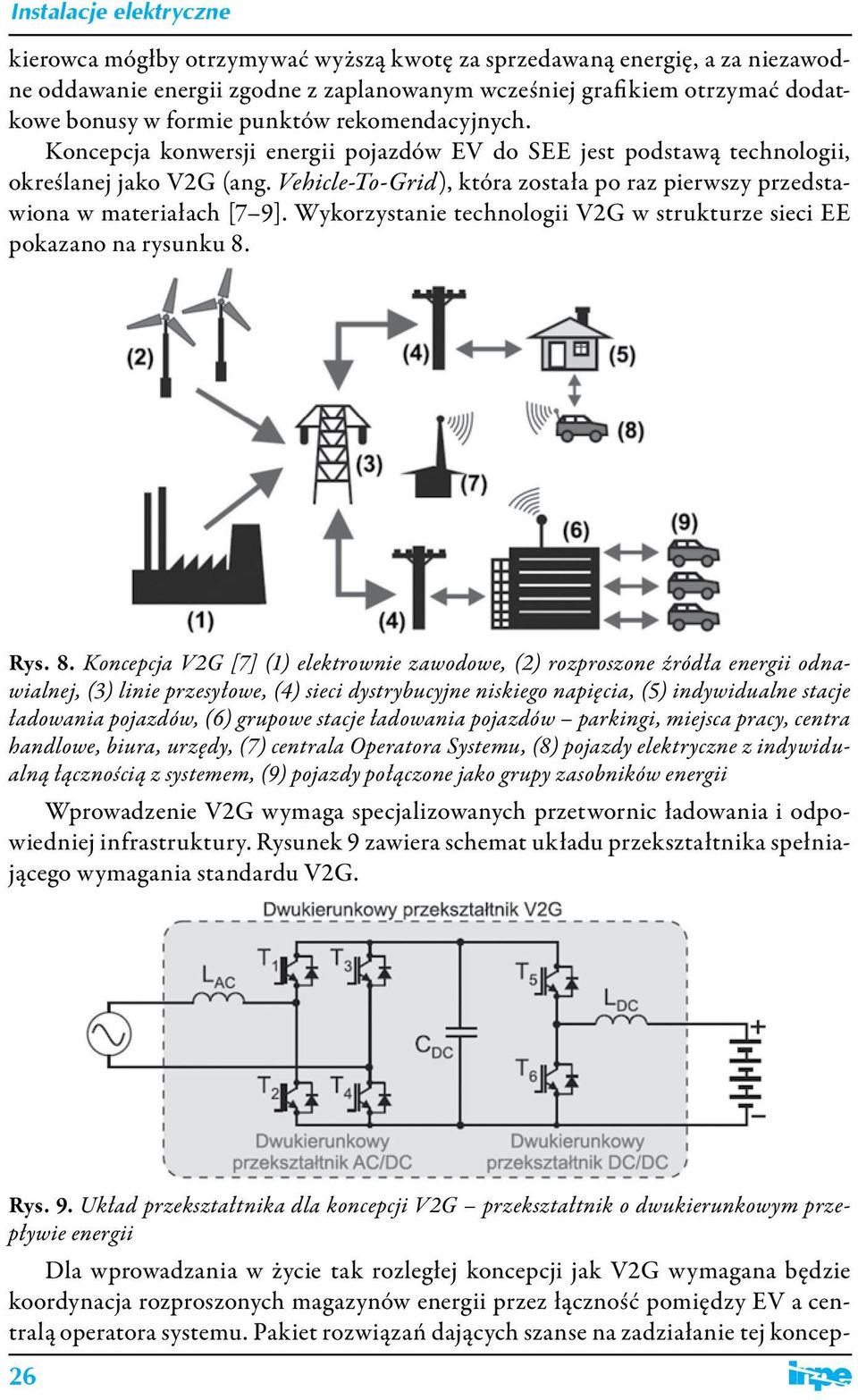 Wykorzystanie technologii V2G w strukturze sieci EE pokazano na rysunku 8.