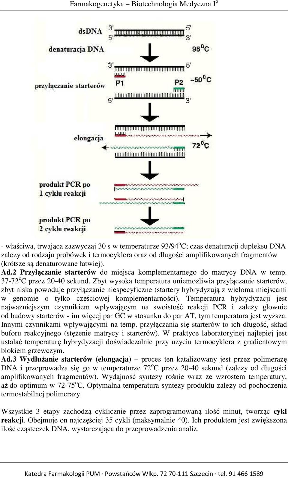 Zbyt wysoka temperatura uniemożliwia przyłączanie starterów, zbyt niska powoduje przyłączanie niespecyficzne (startery hybrydyzują z wieloma miejscami w genomie o tylko częściowej komplementarności).