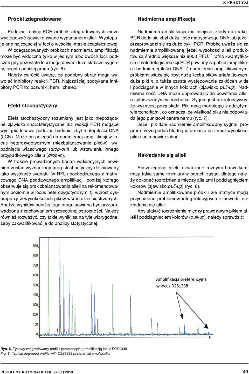 Należy zwrócić uwagę, że podobny obraz mogą wywołać inhibitory reakcji PCR. Najczęściej spotykane inhibitory PCR to: barwniki, hem i chelex.