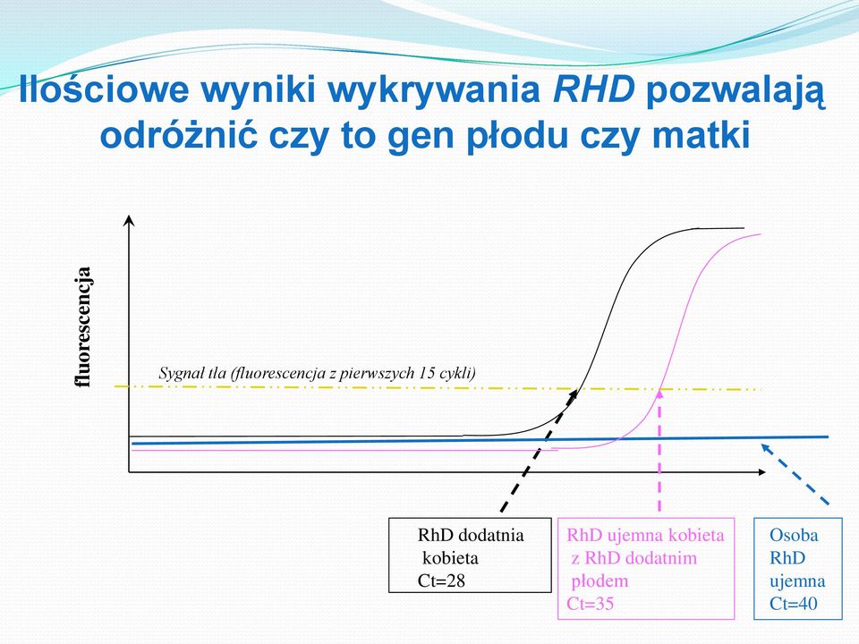(fluorescencja z pierwszych 15 cykli) RhD dodatnia kobieta