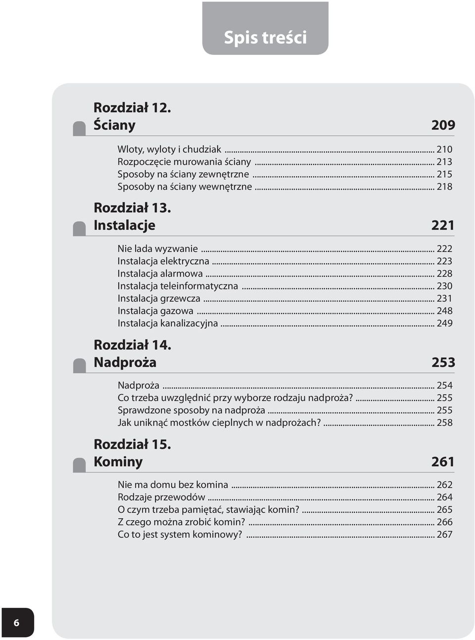 .. 248 Instalacja kanalizacyjna... 249 Rozdział 14. Nadproża 253 Nadproża... 254 Co trzeba uwzględnić przy wyborze rodzaju nadproża?... 255 Sprawdzone sposoby na nadproża.