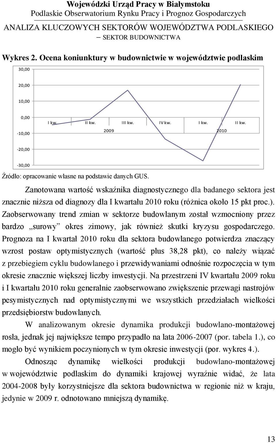 Zaobserwowany trend zmian w sektorze budowlanym został wzmocniony przez bardzo surowy okres zimowy, jak również skutki kryzysu gospodarczego.