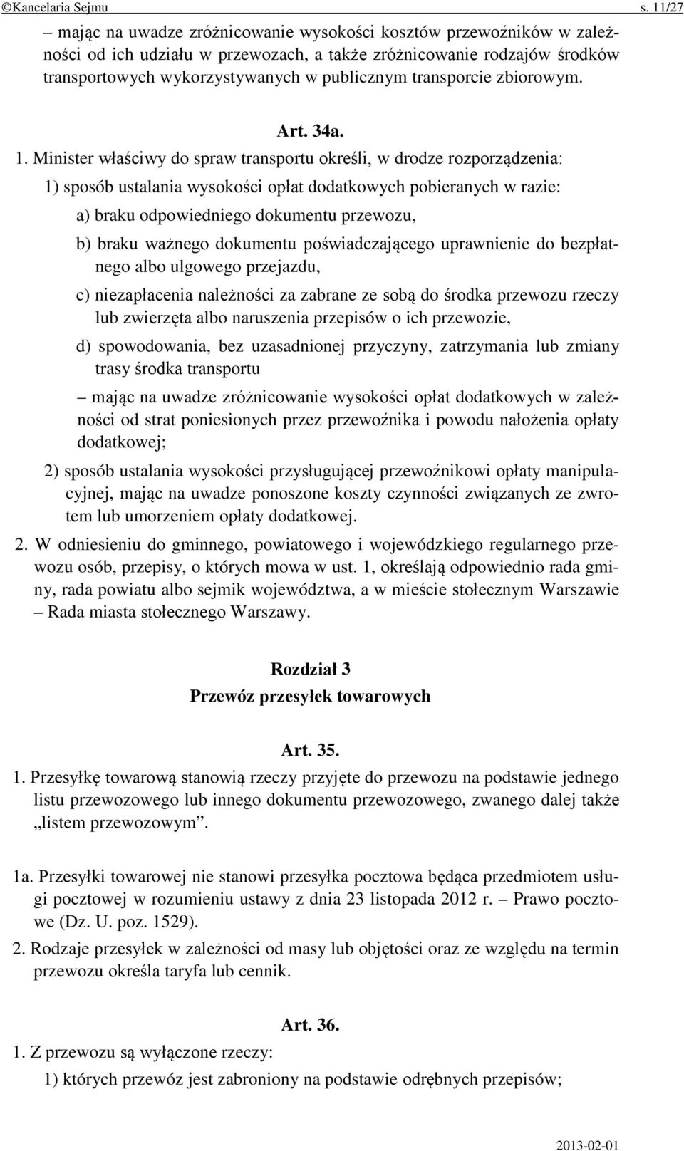 transporcie zbiorowym. Art. 34a. 1.