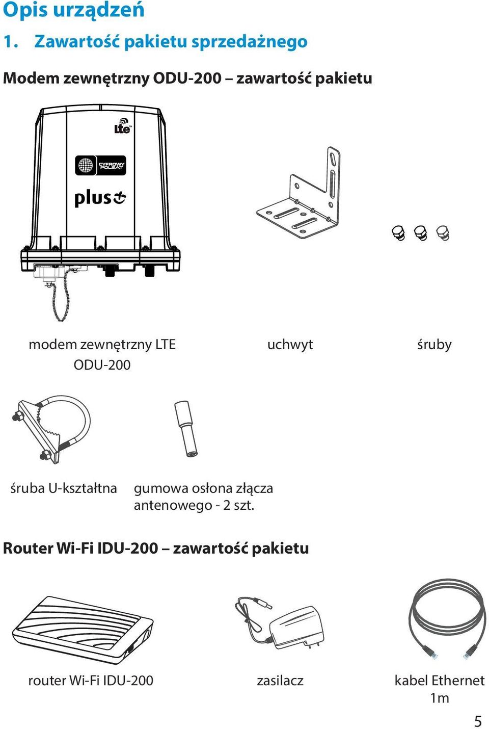 pakietu modem zewnętrzny LTE ODU-200 uchwyt śruby śruba U-kształtna