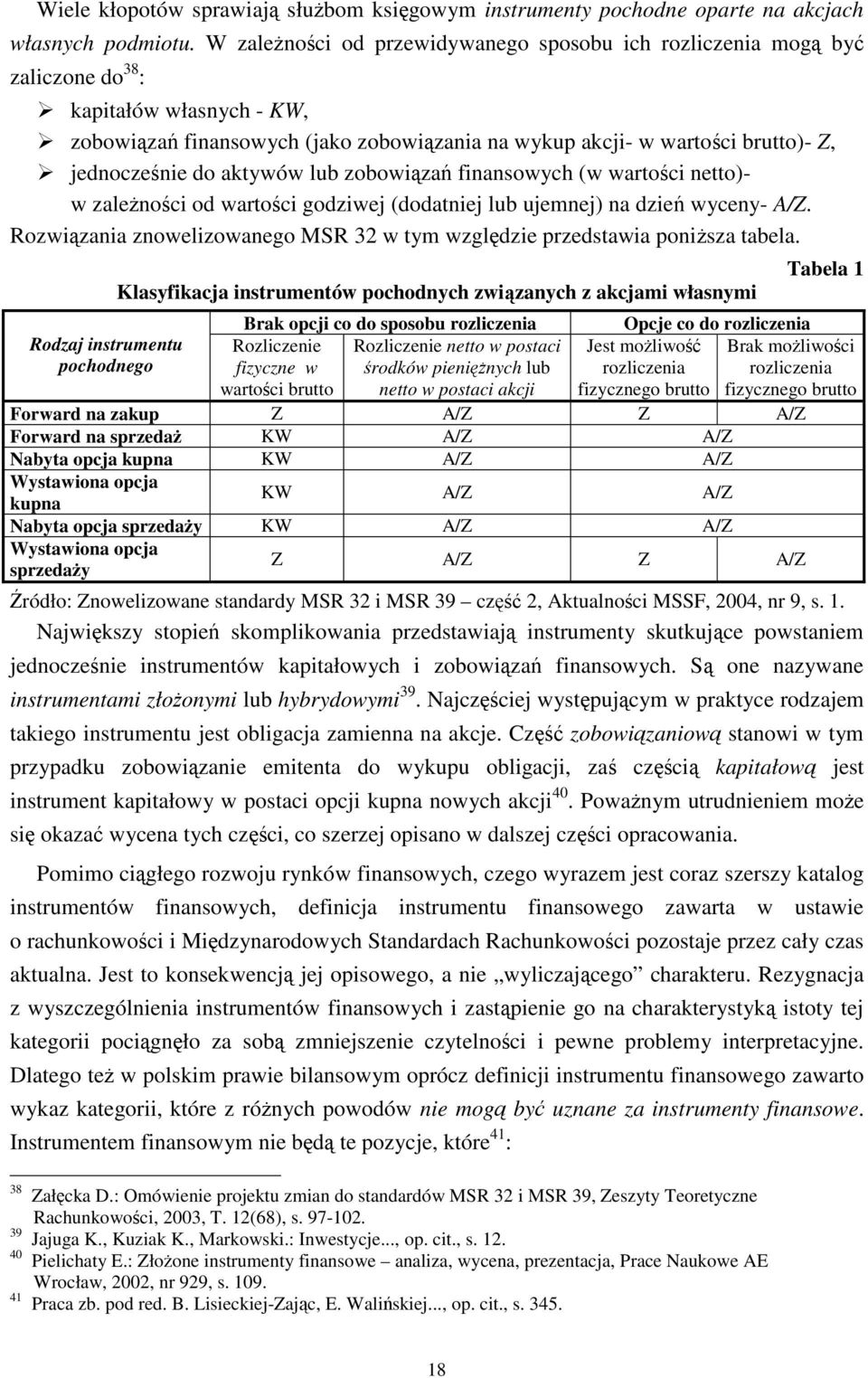 jednocześnie do aktywów lub zobowiązań finansowych (w wartości netto)- w zależności od wartości godziwej (dodatniej lub ujemnej) na dzień wyceny- A/Z.