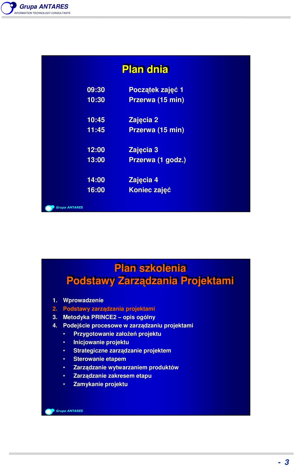 Podstawy zarządzania projektami 3. Metodyka PRINCE2 opis ogólny 4.