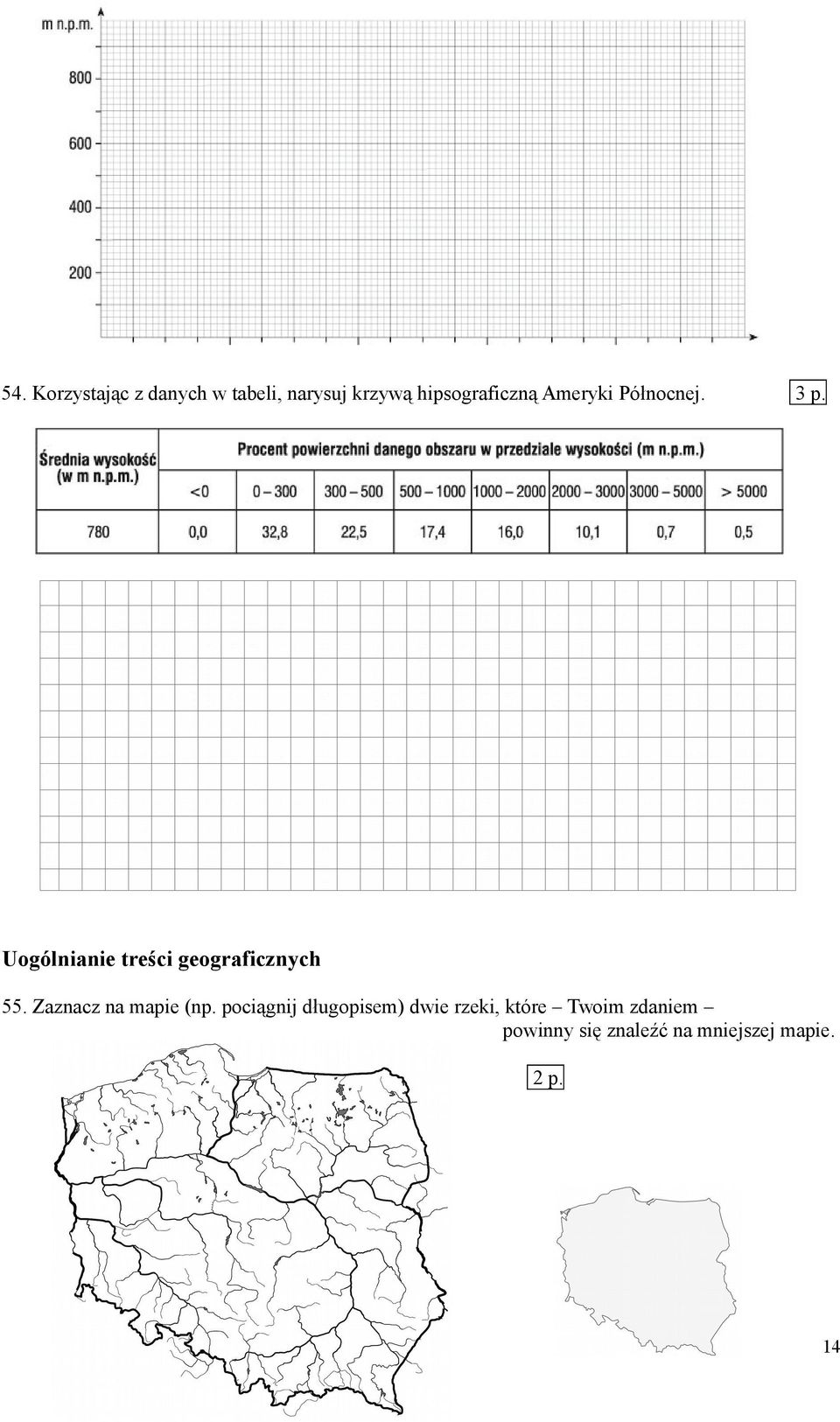 Uogólnianie treści geograficznych 55. Zaznacz na mapie (np.