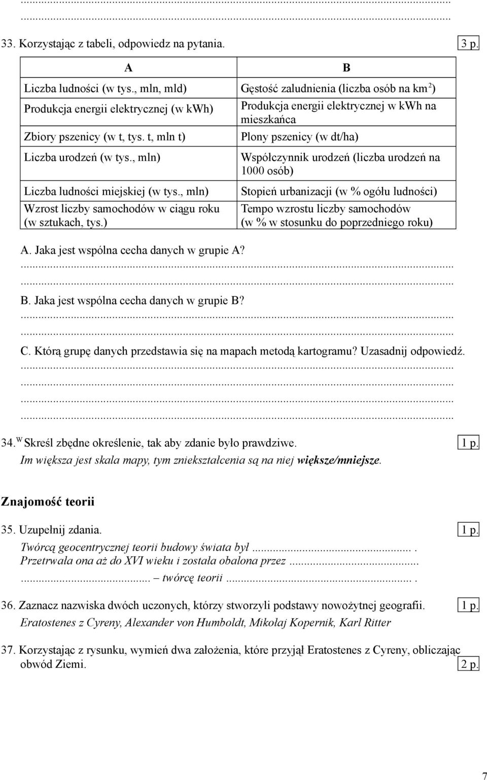 , mln) Współczynnik urodzeń (liczba urodzeń na 1000 osób) Liczba ludności miejskiej (w tys., mln) Wzrost liczby samochodów w ciągu roku (w sztukach, tys.