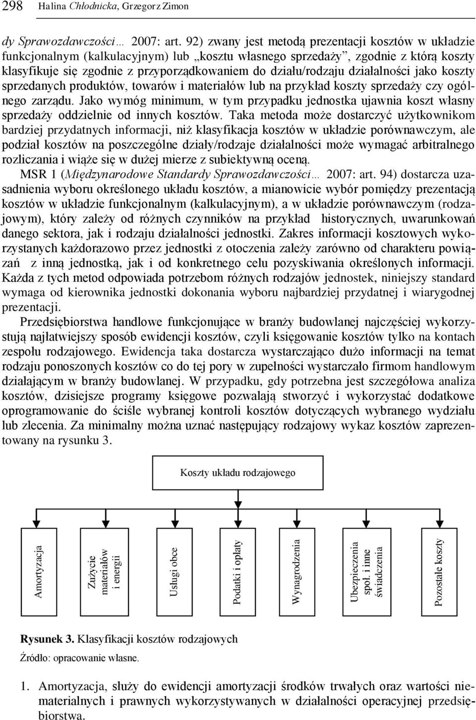 92) zwany jest metodą prezentacji kosztów w układzie funkcjonalnym (kalkulacyjnym) lub kosztu własnego sprzedaży, zgodnie z którą koszty klasyfikuje się zgodnie z przyporządkowaniem do działu/rodzaju