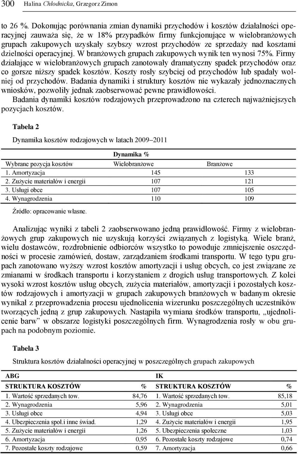 przychodów ze sprzedaży nad kosztami dzielności operacyjnej. W branżowych grupach zakupowych wynik ten wynosi 75%.