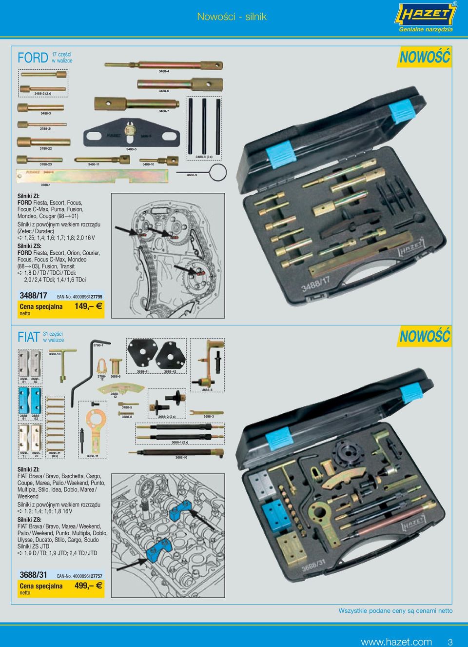 (88 03), Fusion, Transit,8 D / TD / TDCi / TDdi: 2,0 / 2,4 TDdi;,4 /,6 TDci 3488/7 EAN-No.