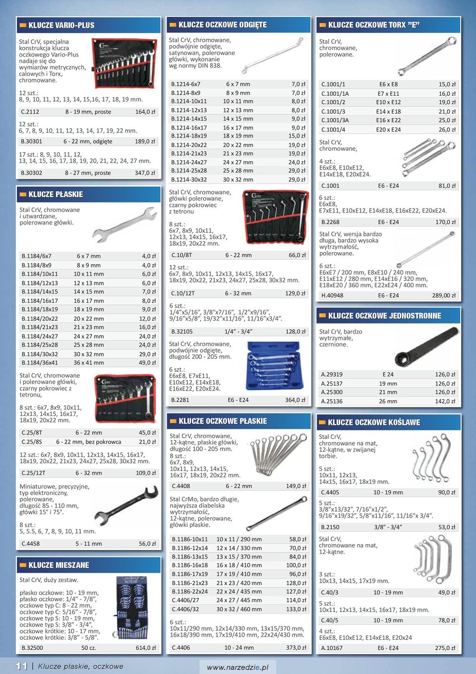 B.1184/6x7 6 x 7 mm 4,0 zł B.1184/8x9 8 x 9 mm 4,0 zł B.1184/10x11 10 x 11 mm 6,0 zł B.1184/12x13 12 x 13 mm 6,0 zł B.1184/14x15 14 x 15 mm 7,0 zł B.1184/16x17 16 x 17 mm 8,0 zł B.