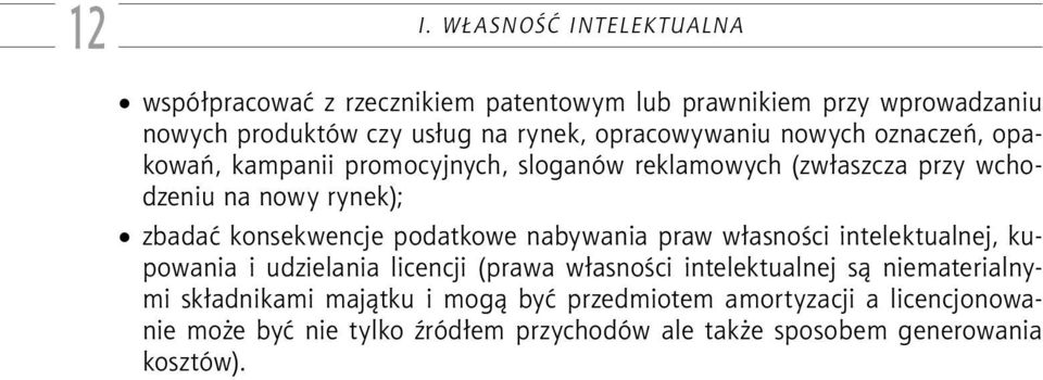 konsekwencje podatkowe nabywania praw własności intelektualnej, kupowania i udzielania licencji (prawa własności intelektualnej są