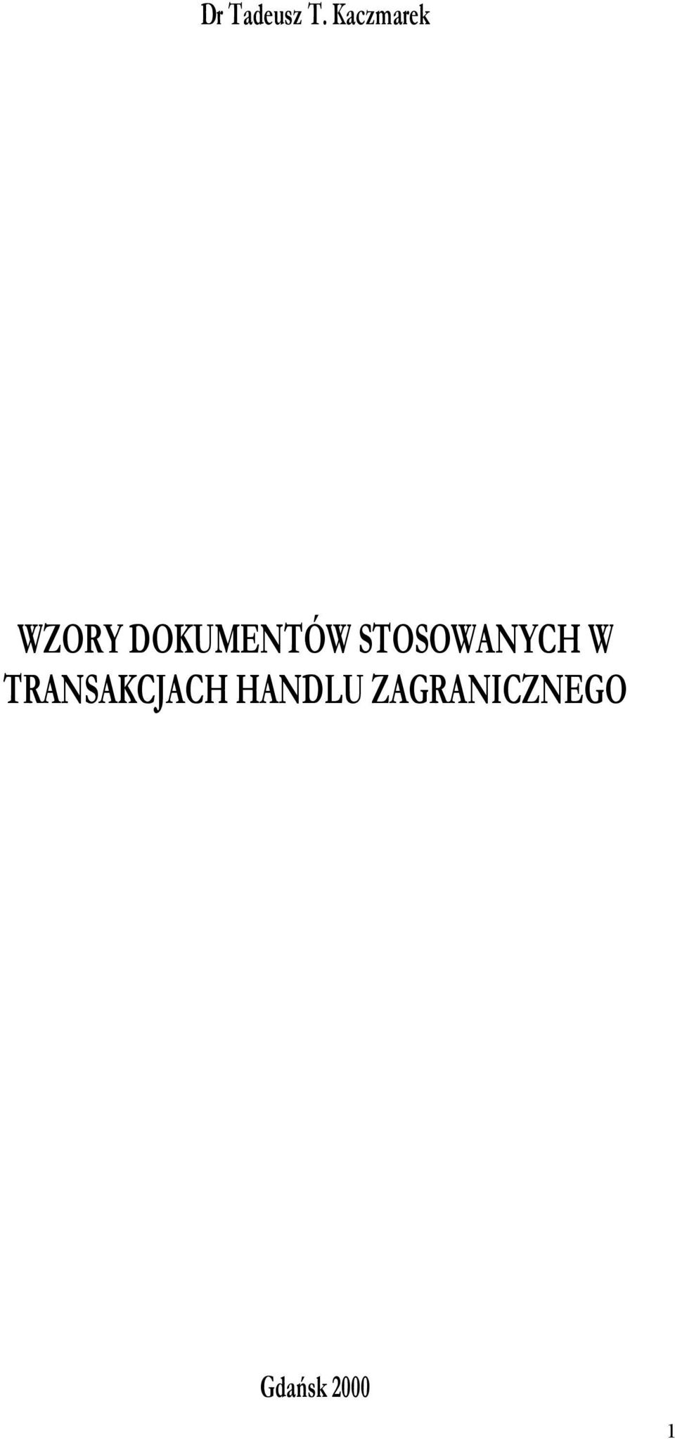 DOKUMENTÓW STOSOWANYCH W