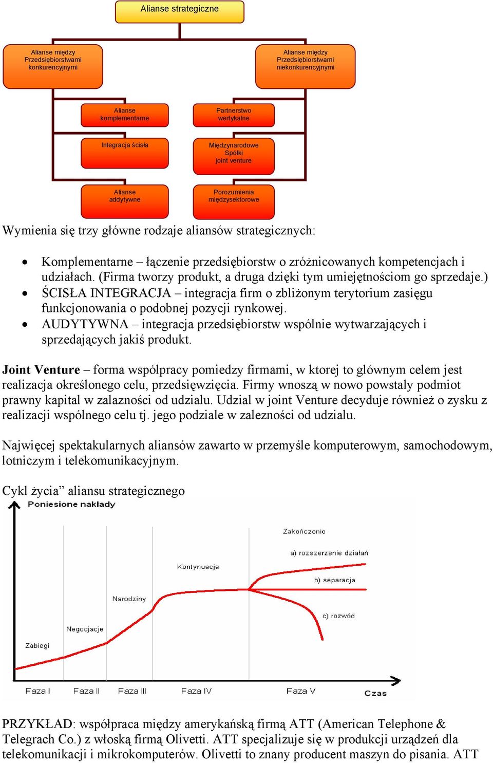 kompetencjach i udziałach. (Firma tworzy produkt, a druga dzięki tym umiejętnościom go sprzedaje.