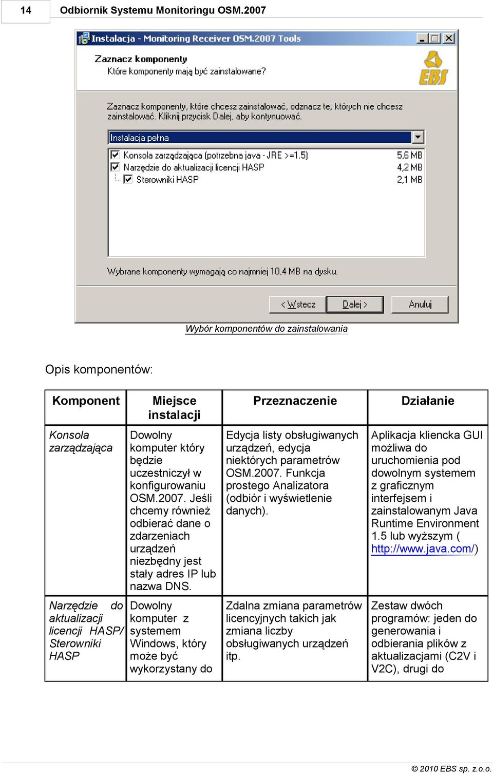 2007. Jeśli chcemy również odbierać dane o zdarzeniach urządzeń niezbędny jest stały adres IP lub nazwa DNS. Edycja listy obsługiwanych urządzeń, edycja niektórych parametrów OSM.2007. Funkcja prostego Analizatora (odbiór i wyświetlenie danych).