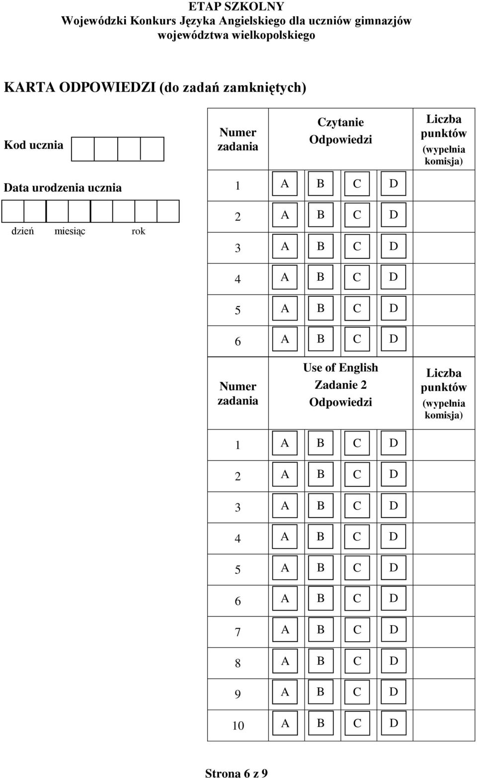 dzień miesiąc rok 3 4 5 6 Use of English Zadanie 2 Liczba