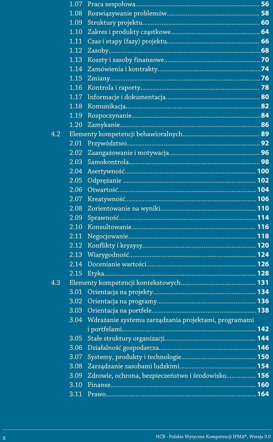 20 Zamykanie... 86 4.2 Elementy kompetencji behawioralnych... 89 2.01 Przywództwo... 92 2.02 Zaangażowanie i motywacja... 96 2.03 Samokontrola... 98 2.04 Asertywność... 1 00 2.05 Odprężanie... 1 02 2.