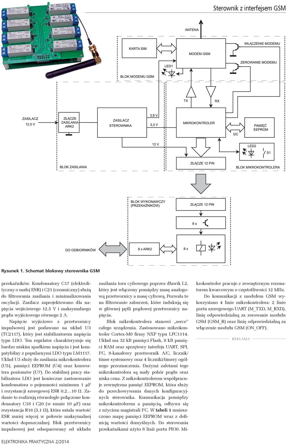 Zastosowano mikrokontroler Cortex-M0 firmy NXP typu LPC1114.