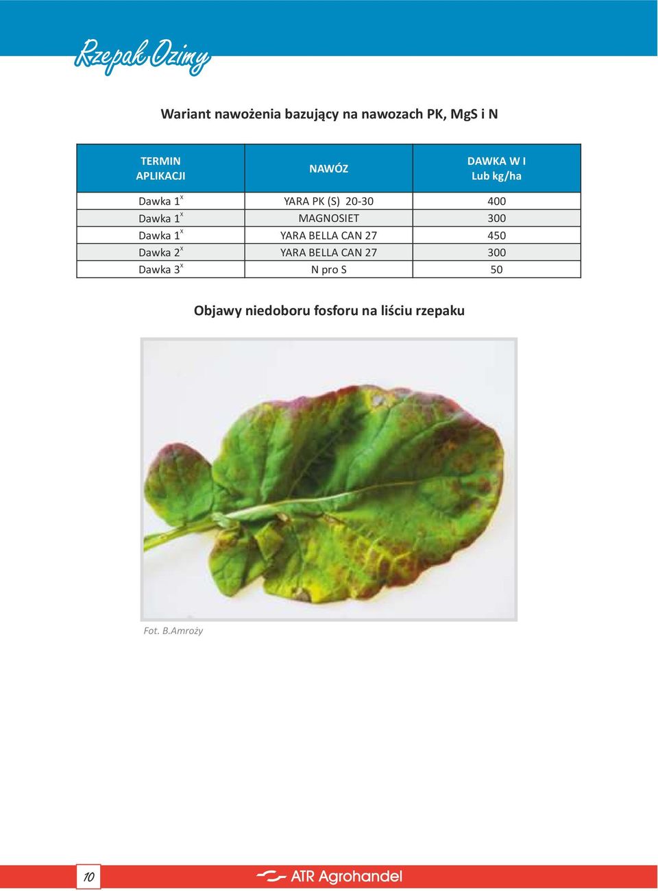 X MAGNOSIET 300 Dawka 1 X YARA BELLA CAN 27 450 Dawka 2 X YARA BELLA CAN 27