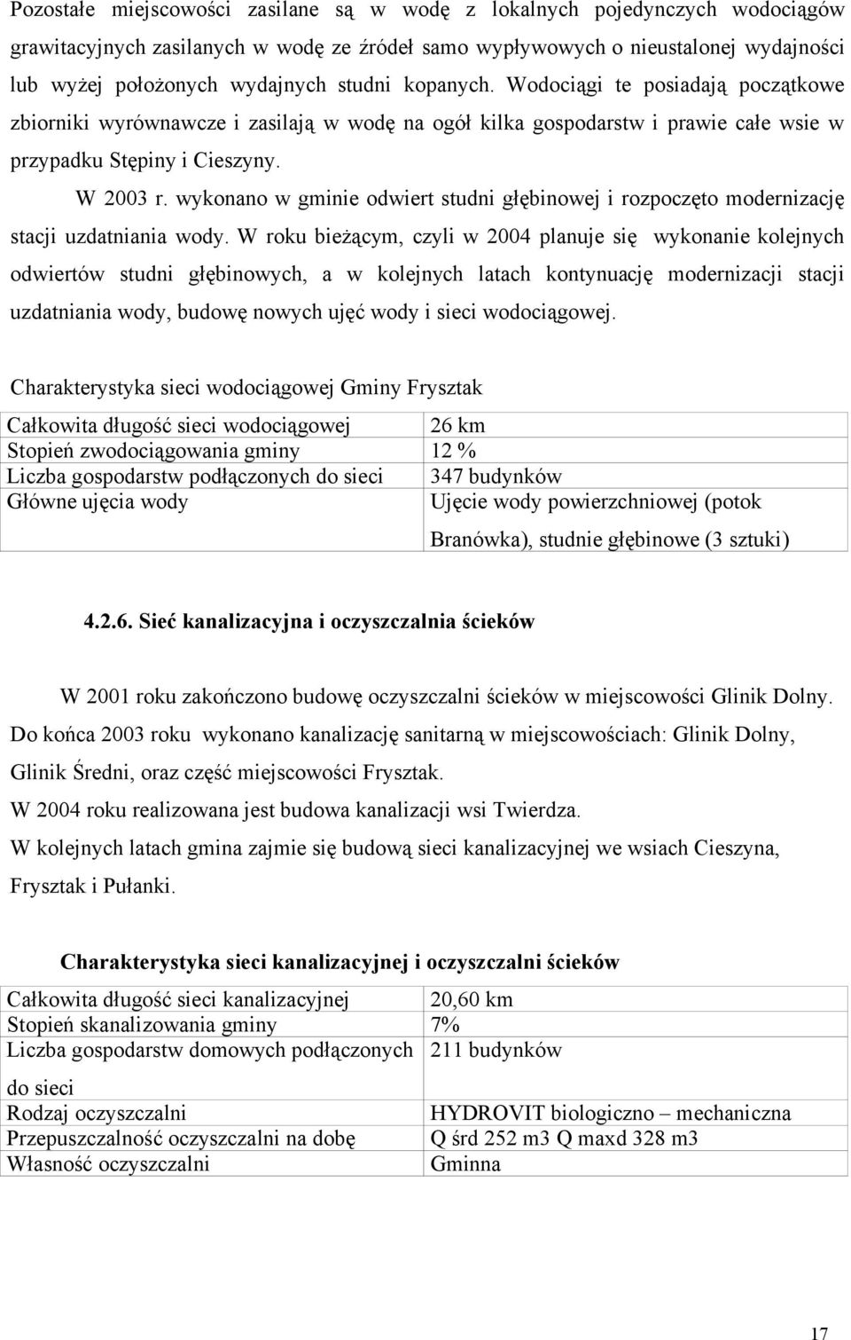 wykonano w gminie odwiert studni głębinowej i rozpoczęto modernizację stacji uzdatniania wody.