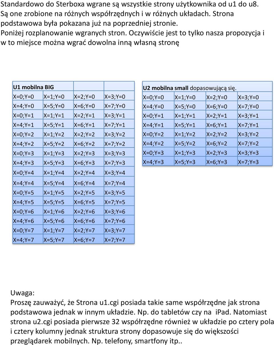 Oczywiście jest to tylko nasza propozycja i w to miejsce można wgrać dowolna inną własną stronę U1 mobilna BIG X=0;Y=0 X=1;Y=0 X=2;Y=0 X=3;Y=0 X=4;Y=0 X=5;Y=0 X=6;Y=0 X=7;Y=0 X=0;Y=1 X=1;Y=1 X=2;Y=1