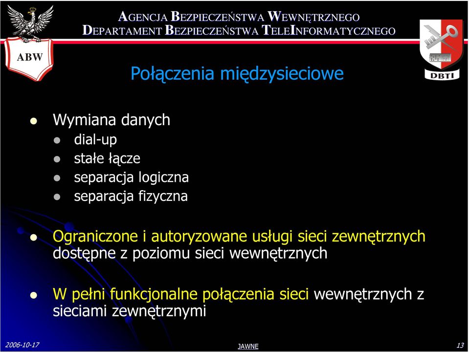 zewnętrznych dostępne z poziomu sieci wewnętrznych W pełni