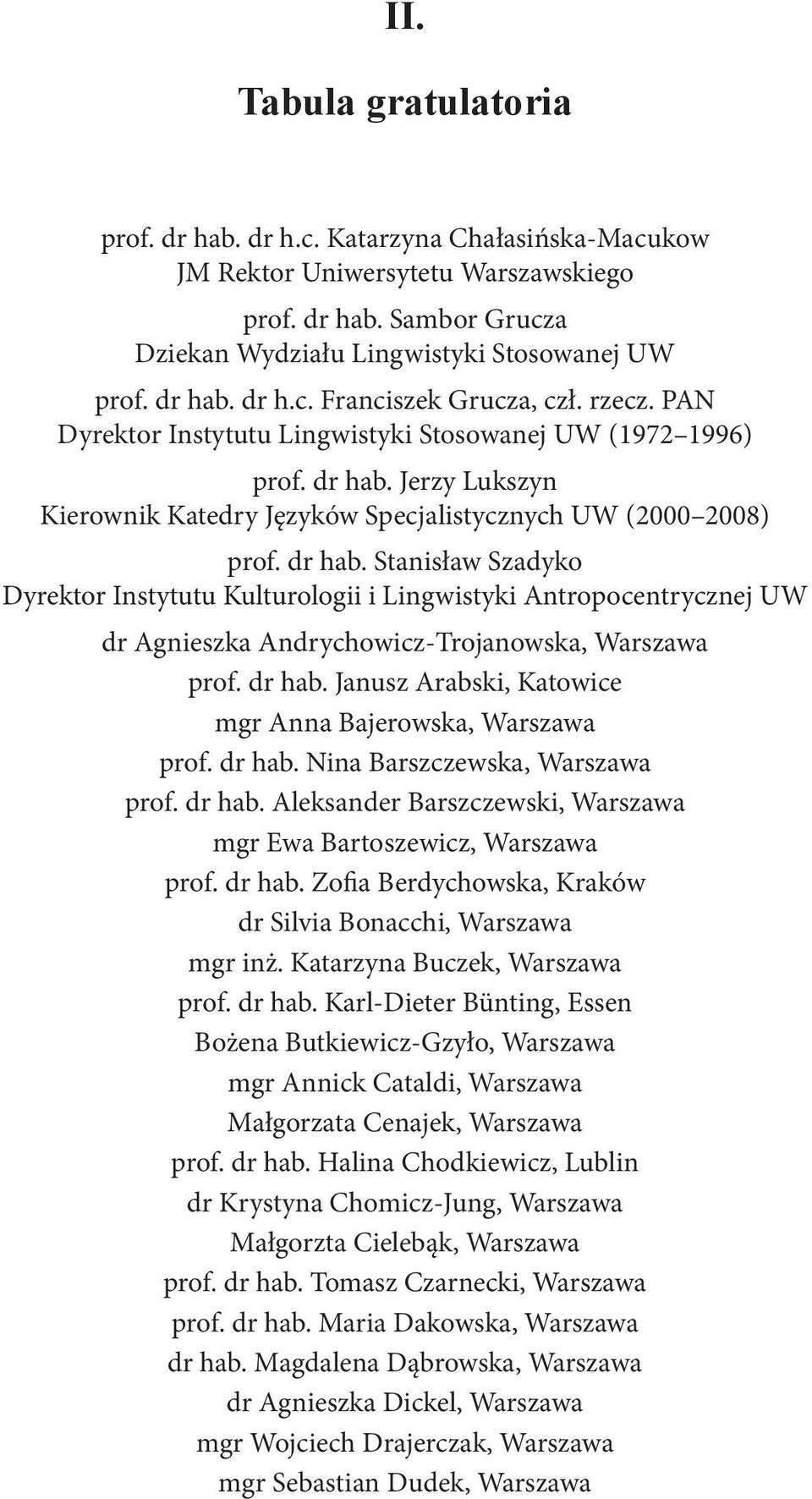 Jerzy Lukszyn Kierownik Katedry Języków Specjalistycznych UW (2000 2008) prof. dr hab.