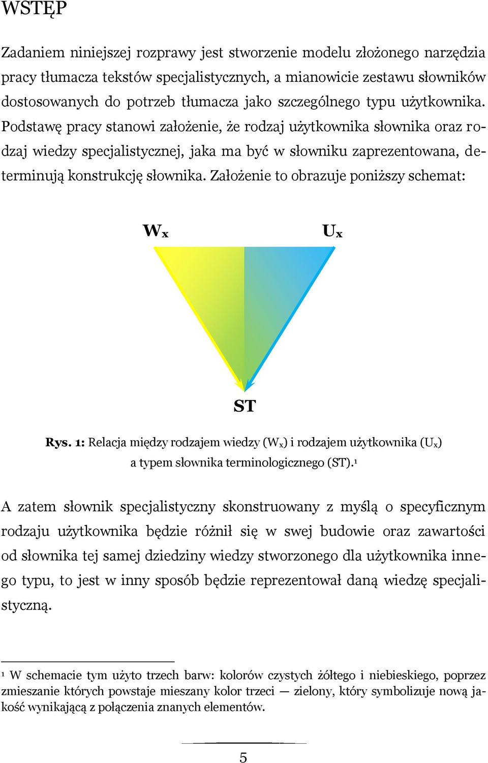 Podstawę pracy stanowi założenie, że rodzaj użytkownika słownika oraz rodzaj wiedzy specjalistycznej, jaka ma być w słowniku zaprezentowana, determinują konstrukcję słownika.