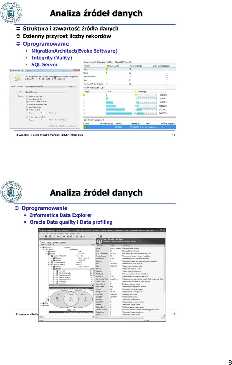 Software) Integrity (Vality) SQL Server 15 Analiza źródeł danych